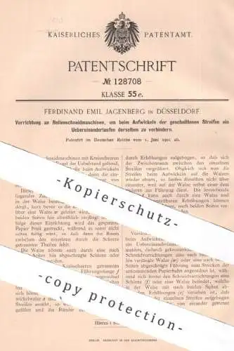 original Patent - Ferdinand Emil Jagenberg , Düsseldorf , 1901 , Rollenschneidmaschinen | Schneidmaschine | Kreis Schere