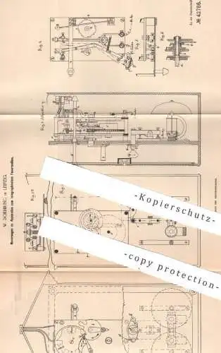 original Patent - W. Doehring , Leipzig , 1887 , telegraphisches Feuermelden | Feuer , Feuerwehr , Signal , Alarm