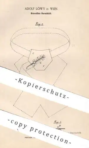 original Patent - Adolf Löwy , Wien Österreich , 1887 , Kravatten - Verschluss | Kravatte , Krawatte , Mode , Schneider