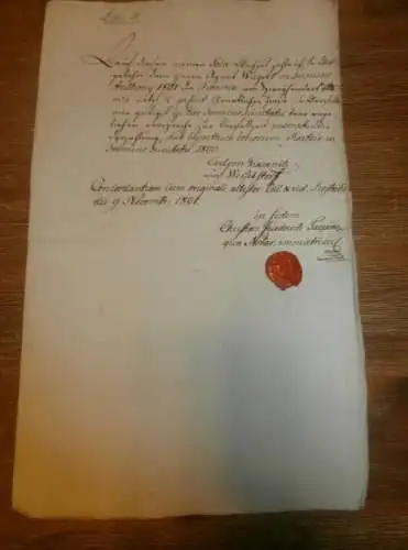 Agent Wiegert in Rostock , ,1801 , Dokument mit Siegel , Mecklenburg !!