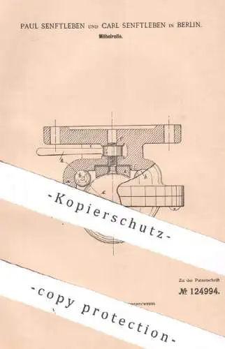 original Patent - Paul & Carl Senftleben , Berlin , 1901 , Möbelrolle | Möbelrollen , Möbel , Rolle , Rollen , Laufrolle