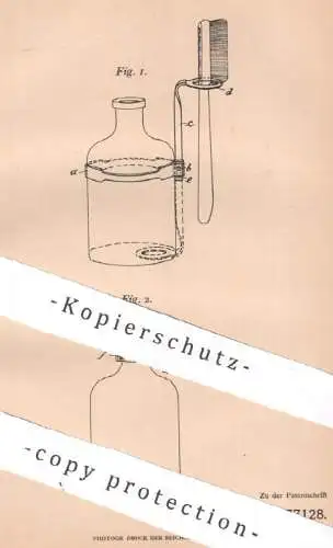 original Patent - Paul Brautschek , Berlin 1905 , Halter für Zahnbürsten an Flaschen | Zahnbürste , Medizin , Gesundheit