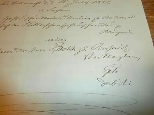 alte Akte - Vogt von Both zu Bassewitz , 1842 , Hofbuchhandel Eberstein zu Rostock , Mecklenburg !!!