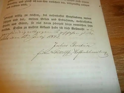 alte Akte - Vogt von Both zu Bassewitz , 1842 , Hofbuchhandel Eberstein zu Rostock , Mecklenburg !!!