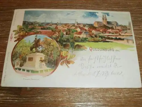 alte AK - Quedlinburg , 1904 , nach Peterswaldau ,  Ansichtskarte !!!