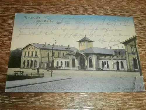 alte AK - Nordhausen , 1916 , Staats Bahnhof , Ansichtskarte !!!