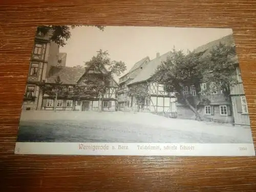 alte AK - Wernigerode , 1908 , Teichdamm - schiefe Häuser , Ansichtskarte !!!