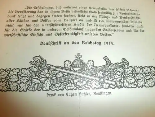 Urkunde / Gedenkblatt 1916 , 300 Goldmark , Frau Direktor Marta Claus geb. Puhlmann in Bad Doberan i. Mecklenburg !!!