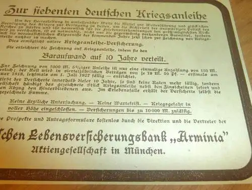 7. deutsche Kriegsanleihe 1917 , Arminia , Reklame , Anleihe , Reichsbank , Schuldverschreibung / Schatzanweisung !!