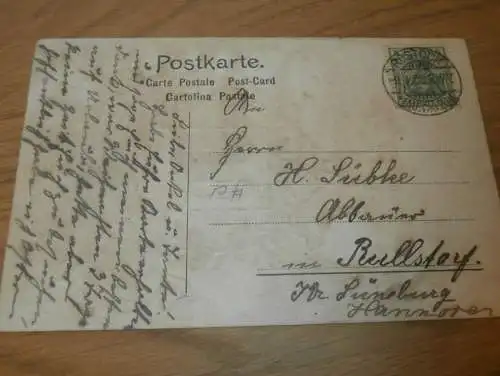 Pracht-Prägekarte - Garnision 90 , Füsilier-Regiment Nr. 90 , Rostock in Mecklenburg ,extrem selten , super Zustand !!