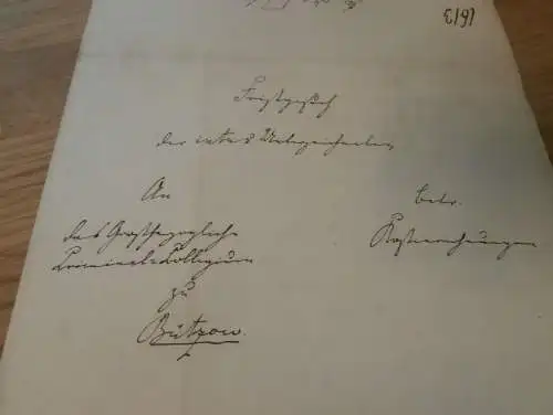 uraltes Dokument , Criminal-Collegium zu Bützow 1861 , Rostock in Mecklenburg !!