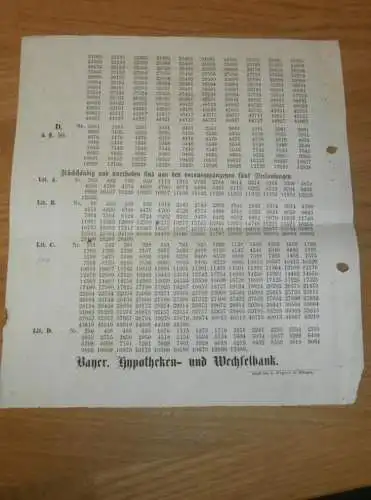 Pfandbrief - Lotterie 1867 , Gewinnliste , Hypothekenbank Bayern , Lotterie , Katalog , Bank !!