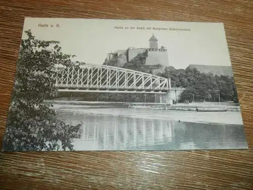 alte AK - Halle a.d. Saale , ca. 1910 , Brücke , Burg Giebichenstein , Ansichtskarte !!