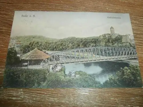 alte AK - Halle a.d. Saale , ca. 1910 , Brücke , Burg Giebichenstein , Ansichtskarte !!