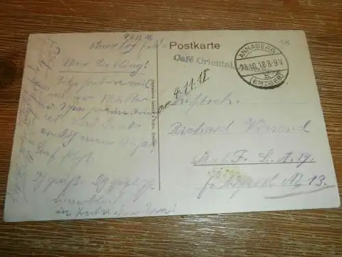 alte AK - Annaberg i. Erzgeb.,  1918 , kgl. Gymnasium , Ansichtskarte !!