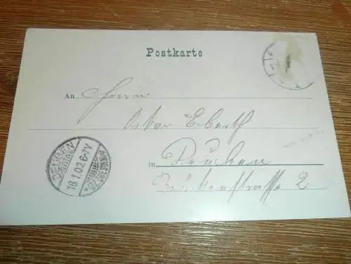 alte AK - Bautzen , 1902 , Nicolairuine mit Brücke , Ansichtskarte !!!