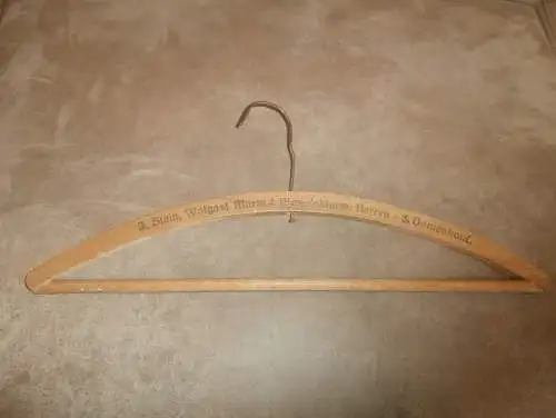 J. Stein in Wolgast i. Mecklenburg , uralter Kleiderbügel , Bügel , Mode !!!