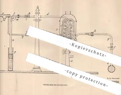 original Patent - Albert Nürnberg , Berlin , 1905 , Einatmen von Wasserdampf | Dampf , Dampfkessel , Kessel