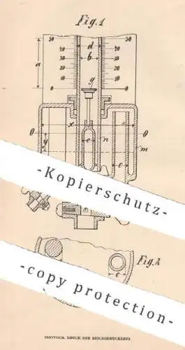 original Patent - Fa. Julius Pintsch , Berlin | 1905 | Manometer | Druck , Wasser , Wasserdruck , Glasrohr , Skala