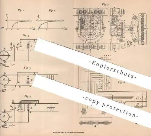 original Patent - GmbH für Elektrische Zugbeleuchtung Berlin , 1905 , Schaltung f. Gleichstromerzeuger | Strom Elektrik