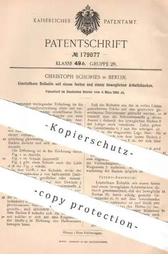 original Patent - Christoph Schories , Berlin , 1906 , Einstellbare Reibahle | Ahle , Werkzeug , Maschinen , Messer !!