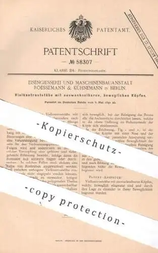 original Patent - Eisengießerei & Maschinenbauanstalt Roessemann & Kühnemann Berlin 1890 , Vielkantroststab , Ofen Rost