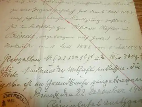 Preußischer Hypothekenbrief , Ennigloh b. Bünde , Kr. Herford 1888-1895 , Johann Hefter , Peter Haubrok , Dr. Weihe !!