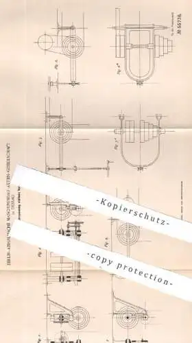 original Patent - Berlin Anhaltische Maschinenbau AG , Dessau , 1890 , Zwecks Riemenspannung stellbare Vorgelegewelle