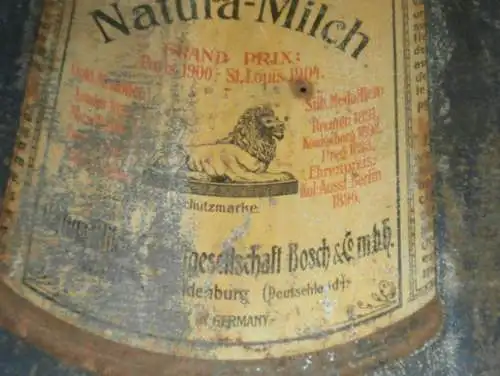 Blechschild - NATURA-Milch Löwenmarke Mecklenburg , extrem RAR !!!