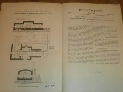 original Patent - Moritz Epstein in Sosnowice i. Polen , 4.03.1880 , Glasofen , Glas , Russland !!
