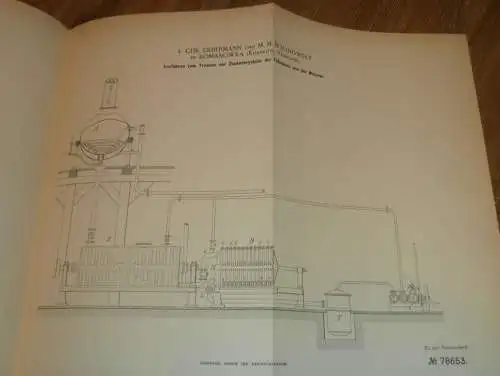 original Patent - Chr. Liebermann , M. Bojanowsky in Romanowka /Charkow ,16.05.1894 , Apparat für Zuckerfabrik Russland