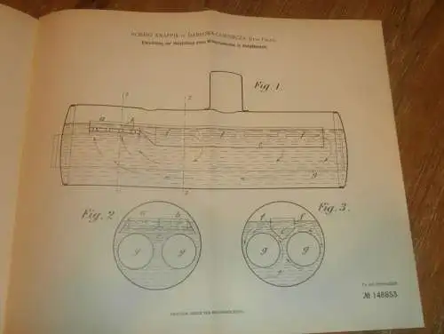 original Patent - Robert Knappik in Dabrowa Gorniecza in Polen , 20.02.1903 , Dampfkessel , Dampfmaschine , Russland !!