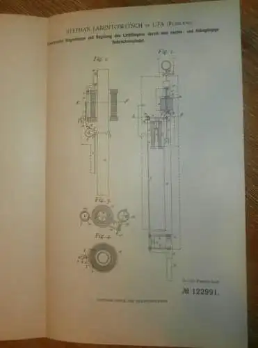 original Patent - Stephan Labentowitsch in Ufa , 5.12.1899 , elektrische Bogenlampe , Lampe , Russland !!