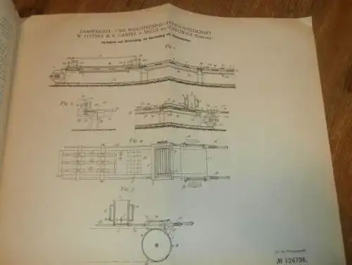 original Patent - W. Fitzner & K. Gamper in Sielce b. Sosnowice , 10.05.1900 , Zucker , Würfelzucker , Russland !!