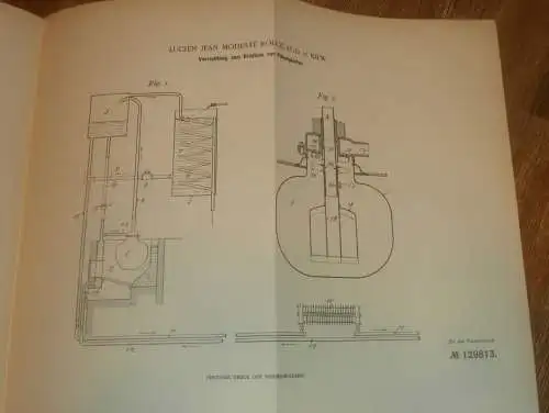 original Patent -  Lucien Rouquaud in Kiew , 15.03.1900 , Erhitzen von Flüssigkeiten , Russland !!