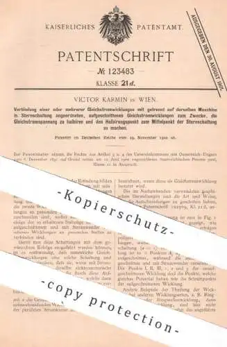 original Patent - Victor Karmin , Wien , Österreich , 1900 , Gleichstromwicklung | Strom , Elektrik , Stromwender