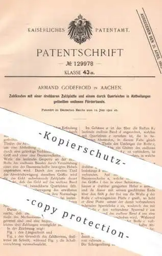 original Patent - Armand Godefroid , Aachen , 1901 , Zahlkasten | Kasse , Geld , Münzen , Automat , Zahlplatte