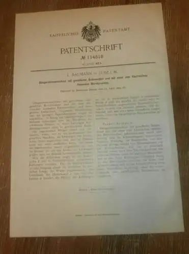 original Patent - L. Baumann in Lübz i. Mecklenburg , 25.04.1899 , Düngerstreumaschine , Dünger , Agrar , Landwirtschaft