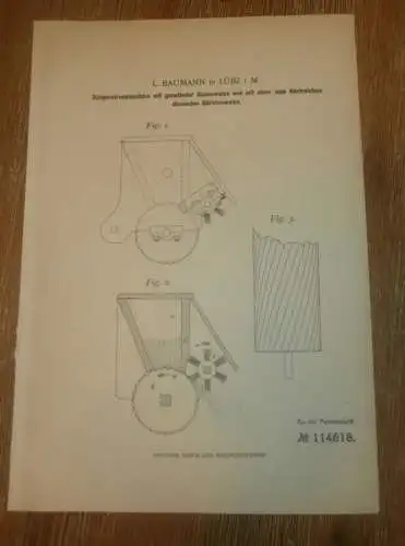 original Patent - L. Baumann in Lübz i. Mecklenburg , 25.04.1899 , Düngerstreumaschine , Dünger , Agrar , Landwirtschaft