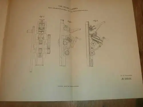 original Patent - Chr. Müller in Demmin i. Mecklenburg ,25.11.1886 , Torfstechmaschine , Torf  !!