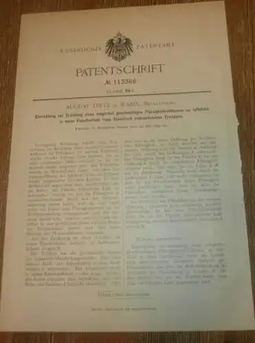 original Patent - August Teetz in Warin i. Mecklenburg , 15.07.1899 , Ablauf bei Flaschen  !!