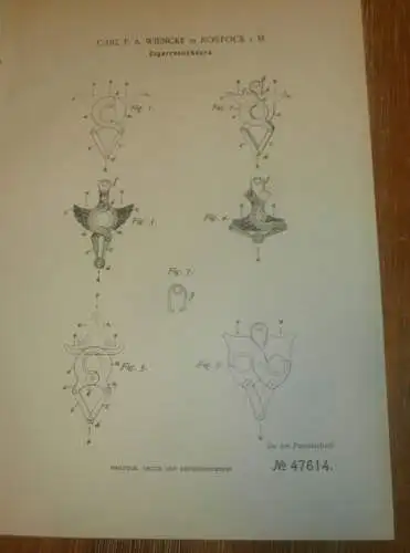 original Patent - Carl Wiencke in Rostock i. Mecklenburg , 28.09.1888 , Cigarrenscheere , Zigarren , Tabak , Zigarre !!