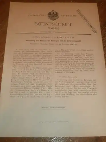 original Patent - Otto Schabbel in Rostock i. Mecklenburg , 24.12.1890 , Apparat für Feuerung , Heizung , Heizungsbau !!