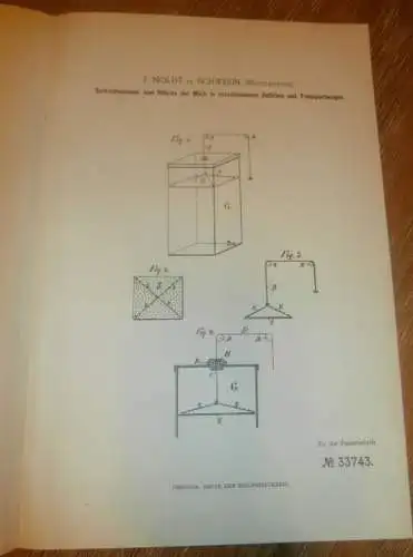 original Patent - F. Moldt in Schwerin i. Mecklenburg , 13.06.1885 , Senkschwimmer für Milch , Molkerei !!