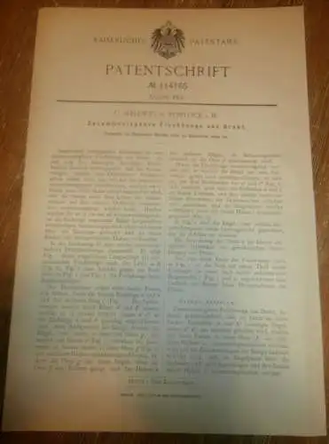 original Patent - C. Hellwig in Rostock i. Mecklenburg , 30.12.1899 , Fischbunge , Fischerei , Fischer , Fischfang  !!