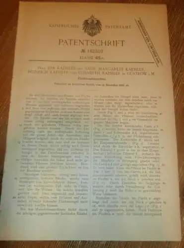 original Patent - Ida Kaehler in Güstrow i. Mecklenburg , 21.11.1903 , Flachs-Raufmaschine , Ernte , Flachs !!