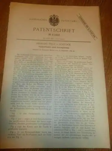 original Patent - Hermann Perls in Rostock i. Mecklenburg , 22.09.1889 , Briefkasten für Post , Postkasten !!