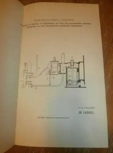 original Patent - Wilhelm Breitländer in Rostock i. Mecklenburg , 7.01.1903 , Apparat für Dampfmaschine !!