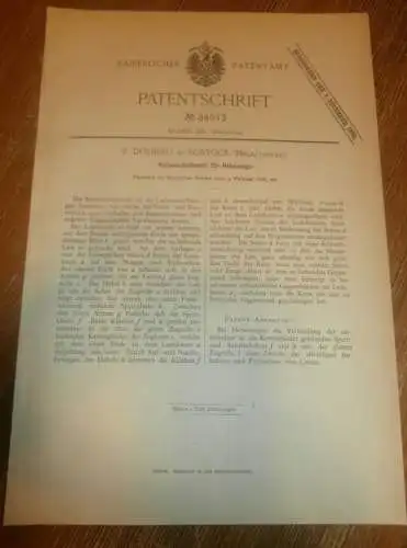 original Patent - R. Dolberg i. Mecklenburg , 5.02.1885 , Kettenschaltwerk für Forst und Bau !!