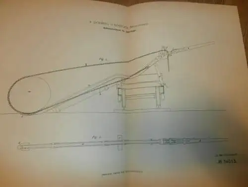 original Patent - R. Dolberg i. Mecklenburg , 5.02.1885 , Kettenschaltwerk für Forst und Bau !!